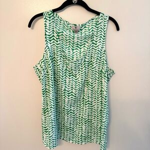 Worthington Women’s Sleeveless Green and White Blouse Tank - Size XL